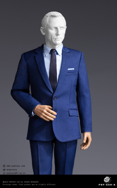 Классический мужской костюм (синий) - 1/6 The British Agent Suit (X-39A) - POPTOYS