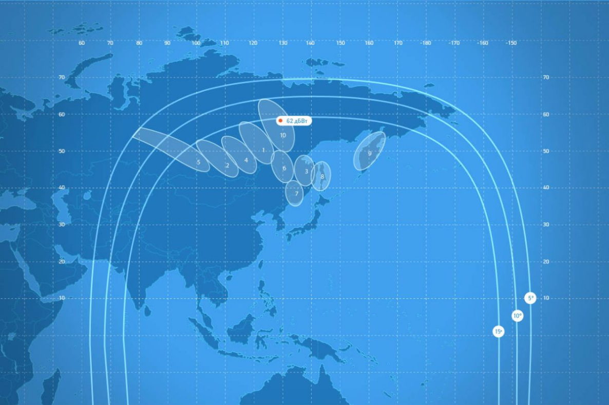 Спутник Экспресс АМ5 на карте