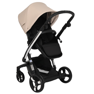 Коляска 2в1 ibebe i-stop Экокожа Beige, CHROME рама