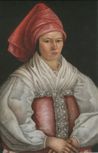 Портрет купчихи в розовом головном платке