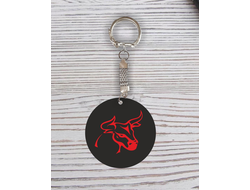 Брелок символика "Быка" с гравировкой №35
