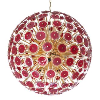 Murano Red Disco Glass Sputnik Chandelier Vistosi