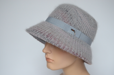 Фетровая розовая шляпа с вязаной отделкой Vizio Италия 7086 PL