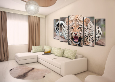 Модульная картина "Свирепый хищник"