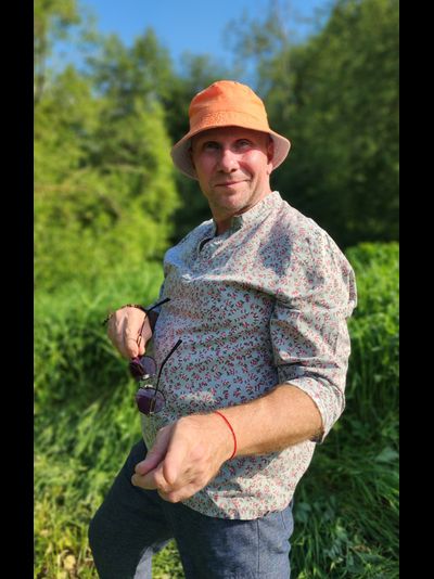 Русская рубашка "Сорочица" мужская в цветочек