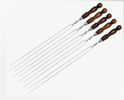 Шампур Стандарт для грибов и овощей с деревянной ручкой 45см