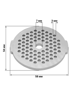 Диск перфорированный №1 (решетка, сито) для мясорубок Moulinex и Tefal