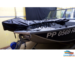 Тент на лодку ВОЛЖАНКА 46 FISH - 2020 ( с кринолинами без лееров на носу)