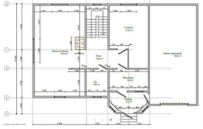 Одноэтажный каркасный дом с мансардой с четырьмя спальнями 160м² (SK61)