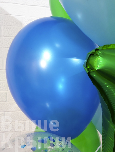 Гелиевый шар синий металлик 30 сантиметров