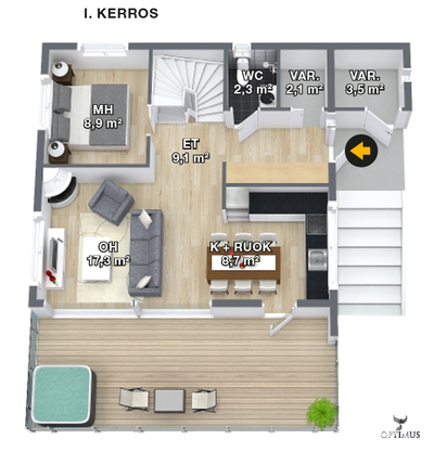 Комплект дома Lakka Vuorikide 130 м²