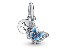Pandora Подвеска Blue Butterfly & Quote