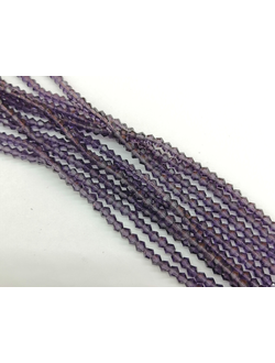 Бусины стеклянные граненые "Биконус", 3 мм, цвет светло сиреневый прозрачный (314)