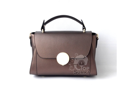 Итальянская кожаная сумка Emilia bronze saffiano