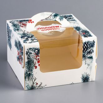 Коробка для бенто торта с окном «Загадай желание», 15,5×15,5×10 см