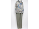 КОСТЮМ ХУДИ И БРЮКИ "Пайетки цветы" хаки до 52р.