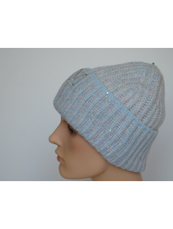 Шапка Vizio Италия 1106 голубая с отворотом