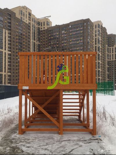 Деревянная зимняя горка "IgraGrad Snow Fox", скат 4 м