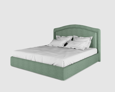 Кровать  двуспальная, MyCloud Неаполь с подъемным механизмом, бельевым ящиком, мягкое изголовье, спинка овальная