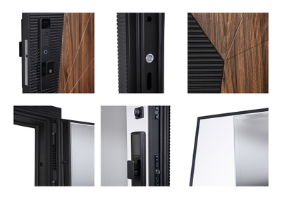 Стальная дверь   Сапсан с зеркалом (биометрический замок Smart lock К06)