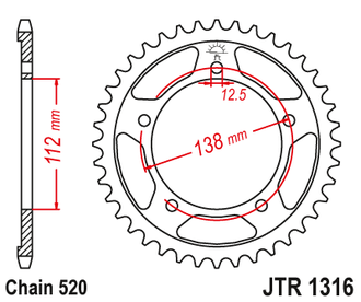 Звезда ведомая (39 зуб.) RK B4133-39 (Аналог: JTR1316.39) для мотоциклов Honda