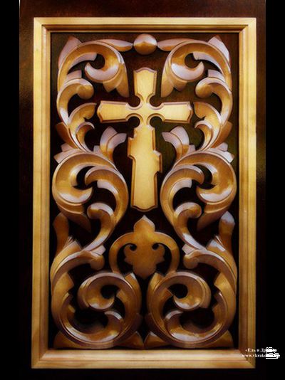 Резной элемент для аналоя - наиболее простой и дешёвый способ украсить аналой в храме, недорого