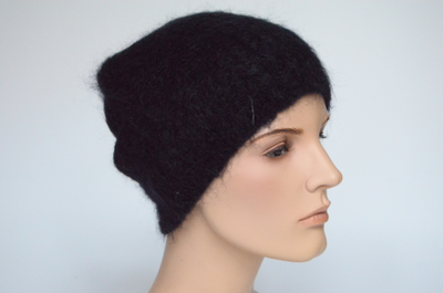 Черная вязаная шапка из мохера Визио Италия для женщин