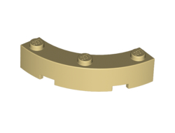 Brick, Round Corner 4 x 4 Macaroni Wide with 3 Studs, Tan (48092 / 4215471 / 6006805 / 6452537)