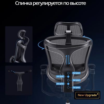 Ортопедическое кресло SIHOO Doro C300 Pro | серо-белое