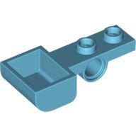 Plate, Modified 1 x 2 with Pin Hole and Bucket Catapult, Medium Azure (88289 / 6138779)