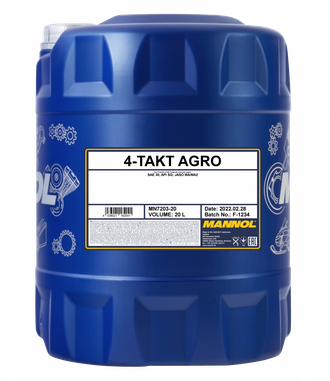 Моторное масло MANNOL 4-Takt Agro SAE 30 MN7203-20 20L (Минеральное)
