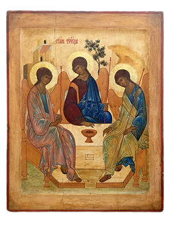 Троица Святая. Рукописная икона.