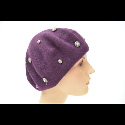Сливовый фиолетовый фетровый берет Vizio Италия 3633