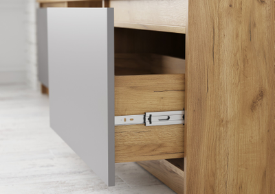 Бостон стенка НМ-001 НМ-001 Дуб крафт золотой/ЛДСП Серый шифер