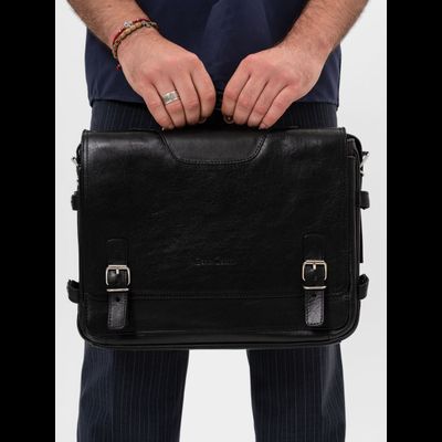 Кожаный портфель Realdo black (арт. 2017-01)