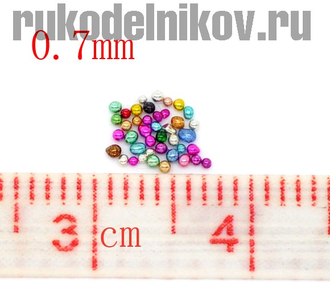 микробисер, диаметр-0,7 мм, цвет-разноцветный, 3 гр/уп