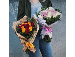 Доставка цветов в Волгограде - FLOWER34.RU - Букет из 19 розочек с зеленью
