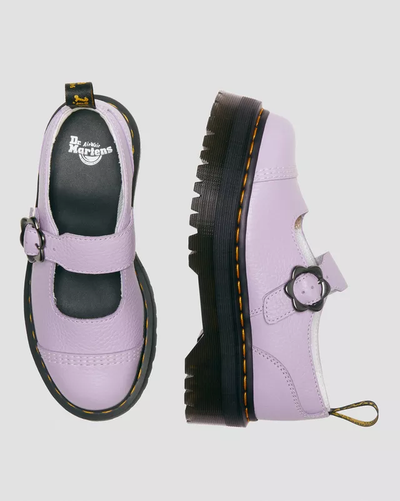 Dr Martens Addina Flower Buckle Leather Platform Lilac