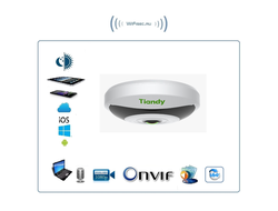 IP TIANDY TC-C35VN I3/E/Y/1,4 мм/V4.2 панорамная LAN IP камера с  фиксированными объективом, встроенный DVR, 8Мп (EasyLivePlus)