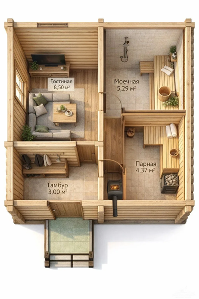 "Комфорт" 22м2 5х5