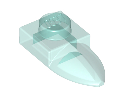 Plate, Modified 1 x 1 with Tooth Horizontal, Trans-Light Blue (49668 / 6292200)
