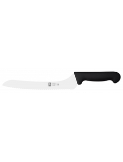 Нож для хлеба 230/360 мм. изогнутый, с волн. кромкой, черный PRACTICA Icel /1/6/