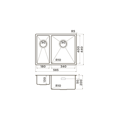 Мойка OMOIKIRI TAKI 58-2-U/IF IN-R