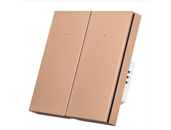 Умный Wi-Fi выключатель ROXIMO двухклавишный, бронзовый  SWBTN01-2C