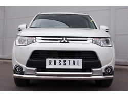 Защита переднего бампера d63 (секции) d42 (дуга) MITSUBISHI OUTLANDER 2014-2015