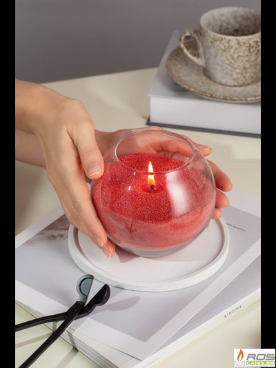 Насыпная свеча "Шар" 12*10 см, цвет "Красный"