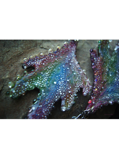 Комплект украшений из серёжек-крылышек и цветочка-кольца "Галлициниум, фея Рассветного Сада"