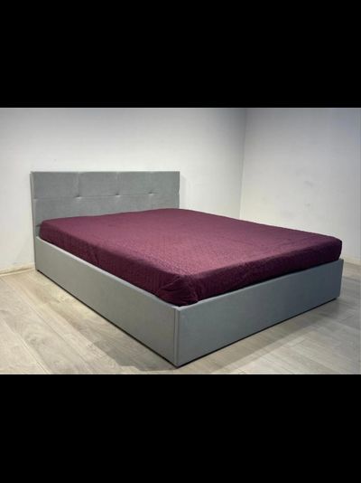 КР 4 Кровать двойная 1,6*2,0  (1600*900*2000) Серый велюр (с основанием)