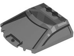 Windscreen 6 x 6 x 1 1/3 Straight Sides with Black and Dark Bluish Gray Window Frame Outline, Roof, and Silver Stripes Pattern, Trans-Black (2023) (65633pb15 6472238)