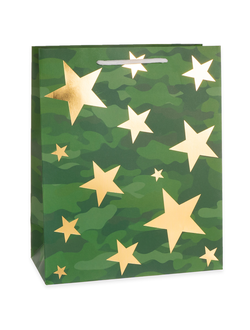 Пакет 41*31*12 "Золотые звезды" Камуфляж